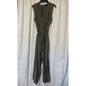 White House Black Market Jumpsuit Women 6 Wide-Leg Khaki Green